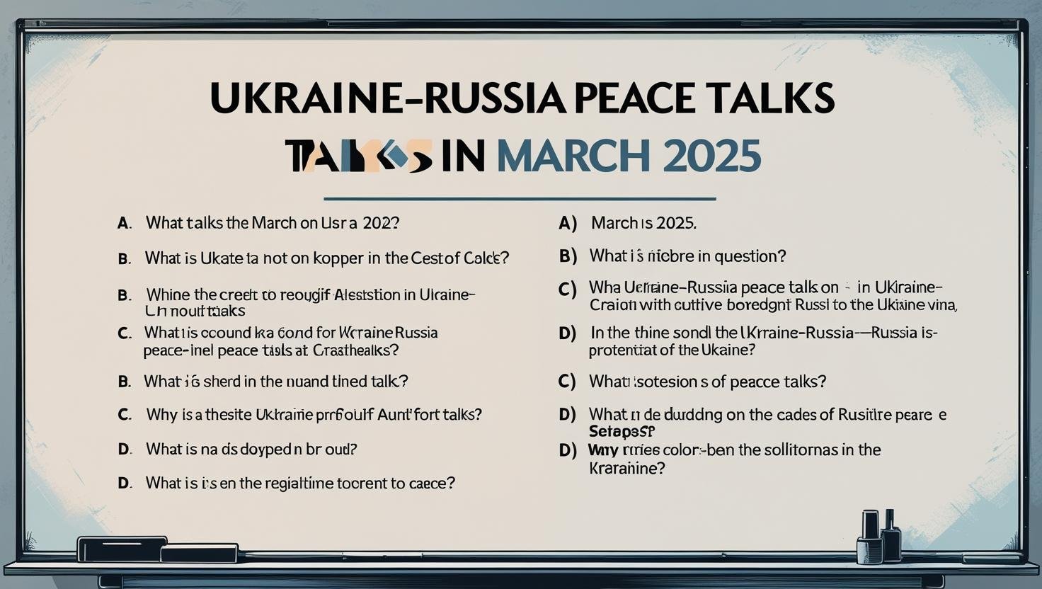 Multiple Choice Questions on Ukraine–Russia Peace Talks (March 2025)