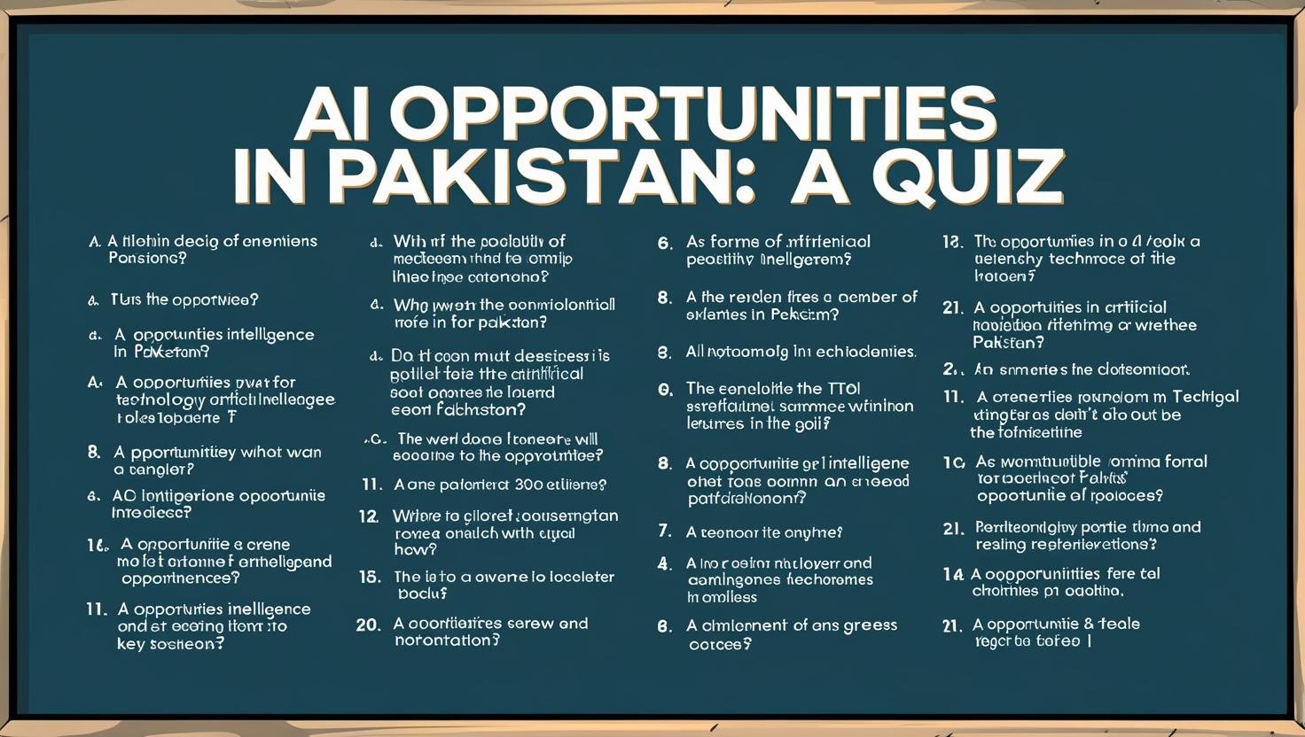 20 Multiple-Choice Questions (MCQs) on Opportunities of AI in Pakistan